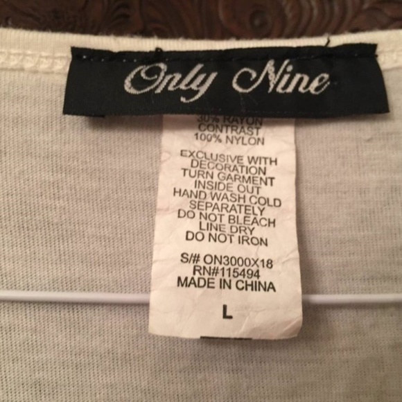 Only Nine white sequins short sleeve top L - Picture 3 of 4